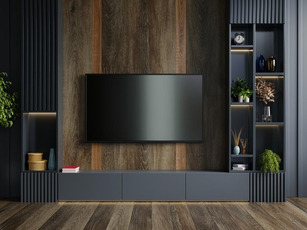 Modern living room storage wall